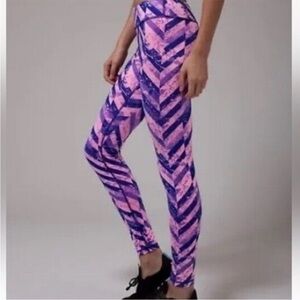 Ivivva Sz 10 Printed Rhythmic Tights pink purple blue lululemon